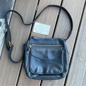 EUC vtg Fossil black crossbody purse vintage leather